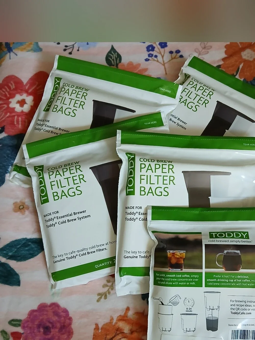 Lot Of 5 TODDY Cold Brew Coffee Paper Filter Bags 100 Total Filters NEW